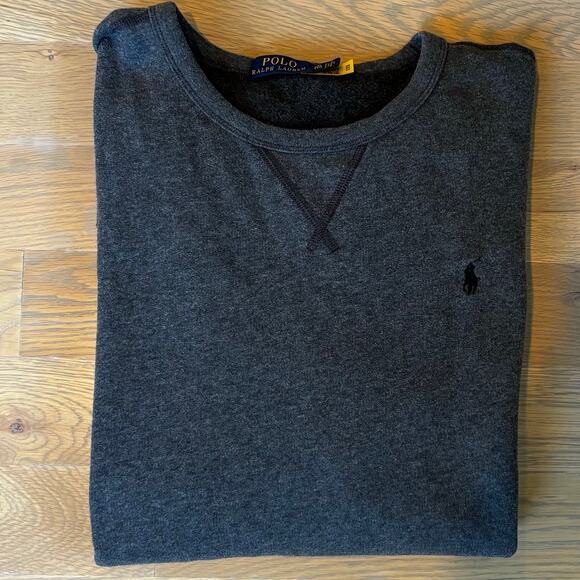 Polo Ralph Lauren Fleece Crewneck Sweatshirt Pony Logo Gray Mens Size XXL - Picture 9 of 9